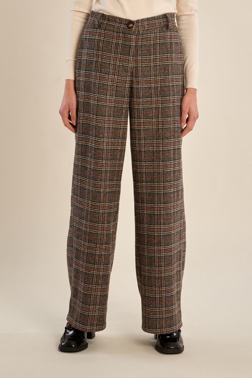 Pantalon évasé à carreaux