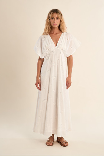Robe longue brodée