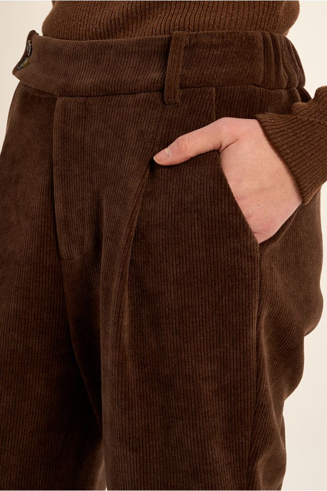 Carrot velvet trousers
