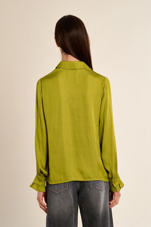 Chemise satinée crop