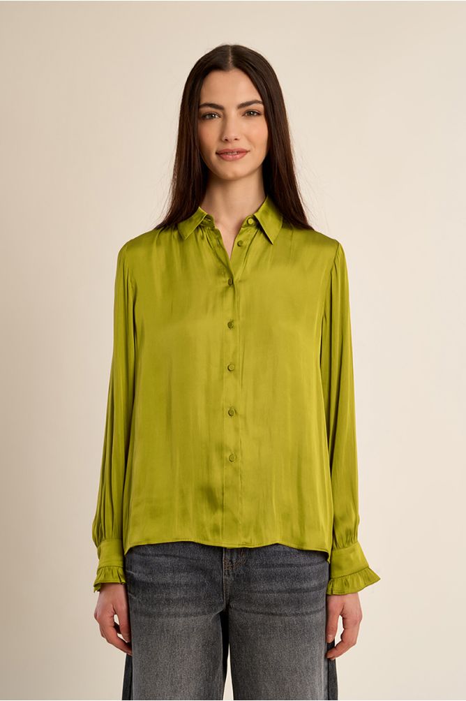 Satin crop shirt