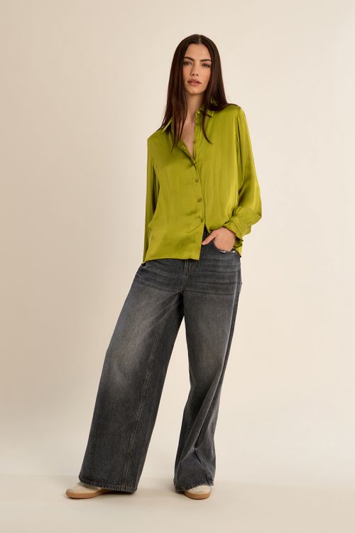 Chemise satinée crop
