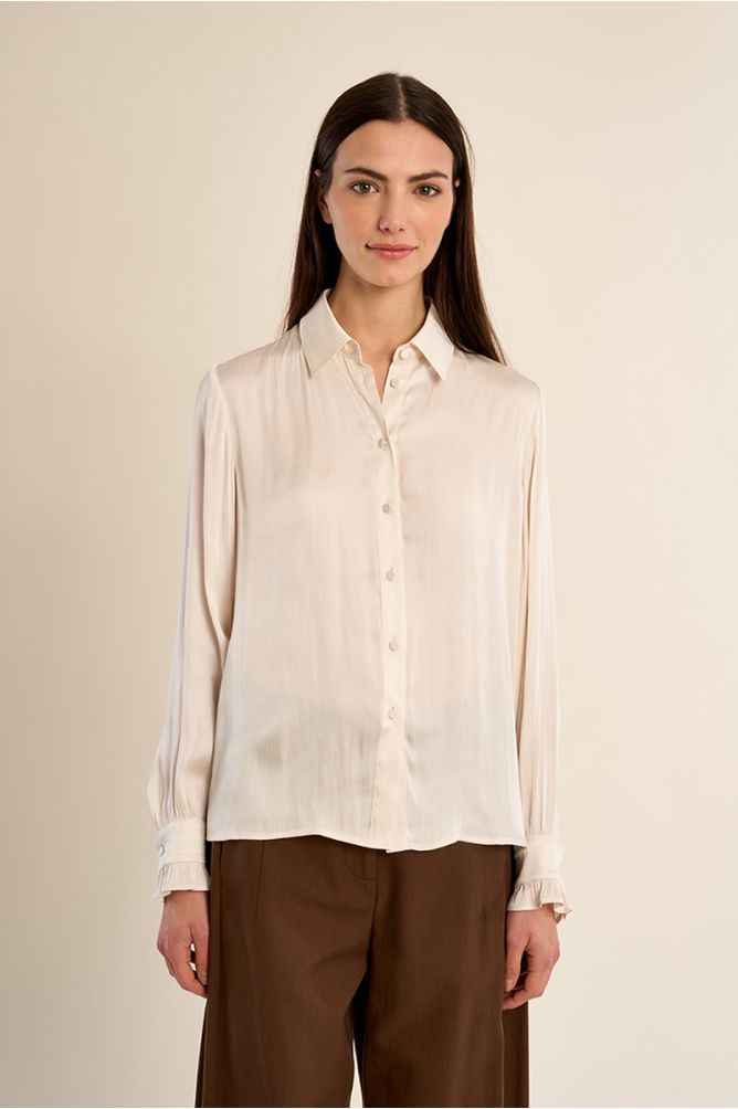 Chemise satinée crop