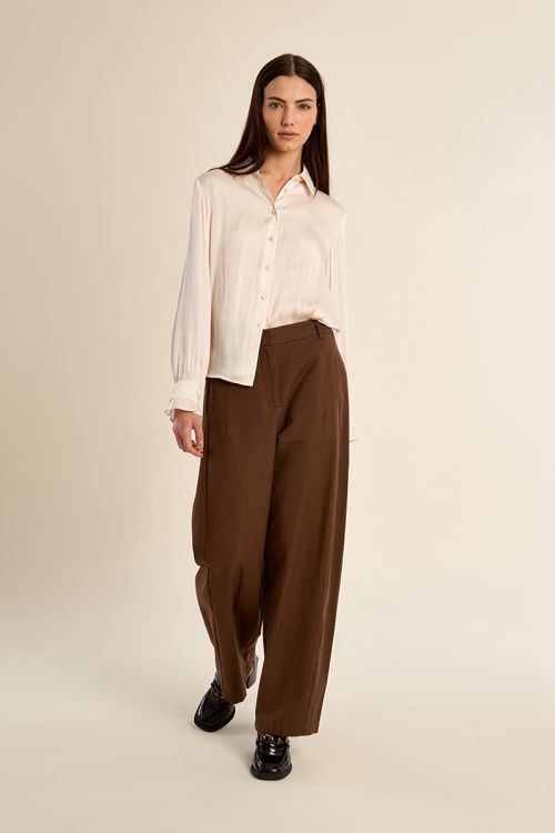 Satin crop shirt