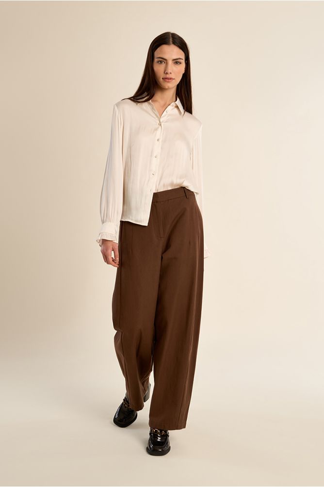 Satin crop shirt