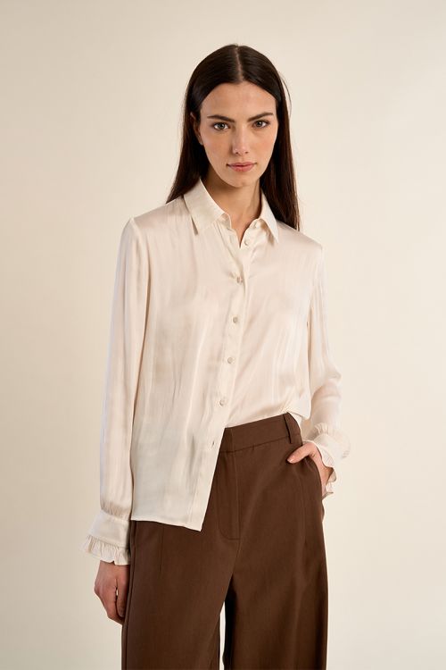 Chemise satinée crop