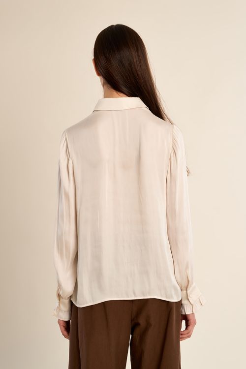 Satin crop shirt