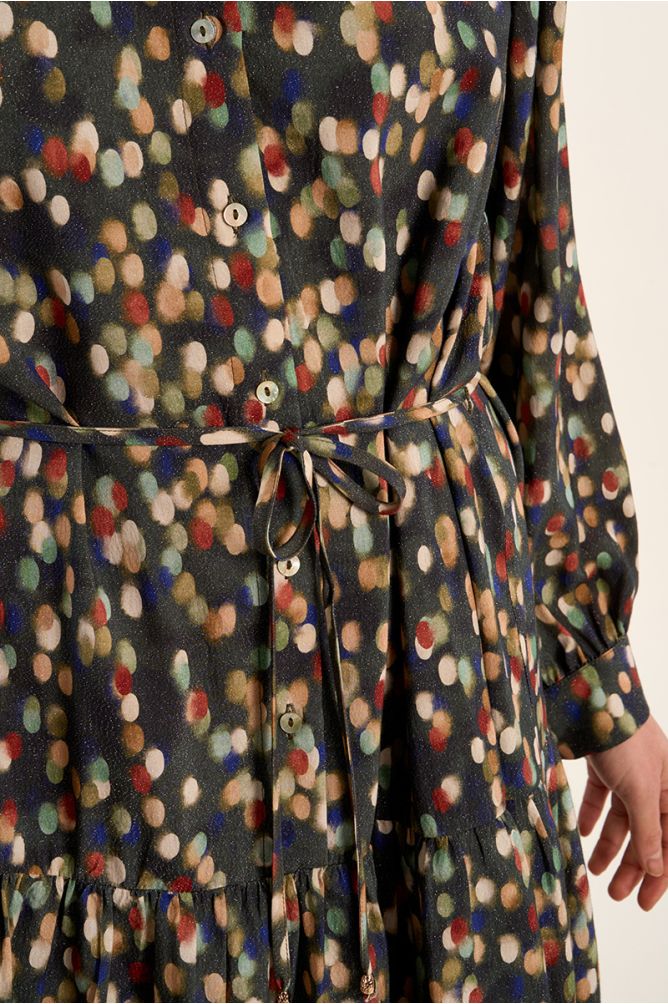 Short dress with ruffle, knotted