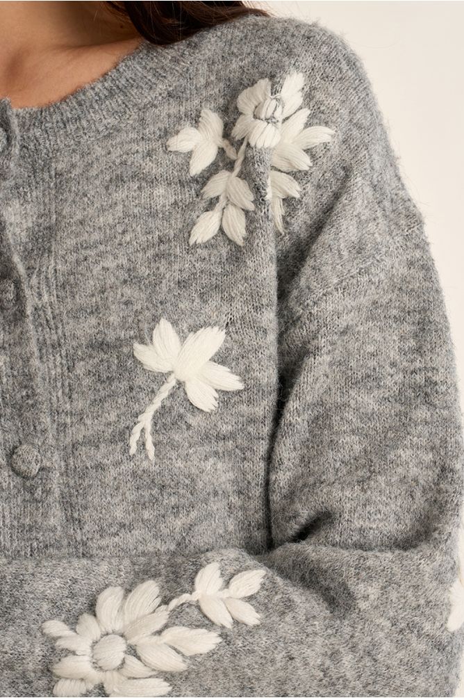 Floral knit cardigan