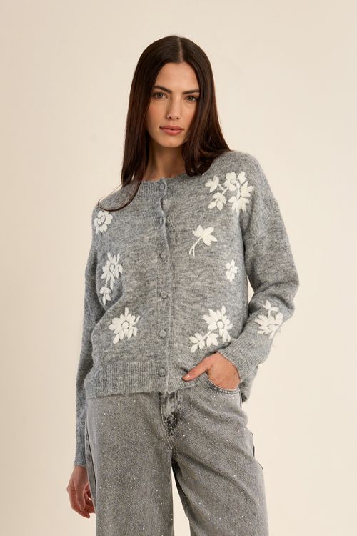 Floral knit cardigan