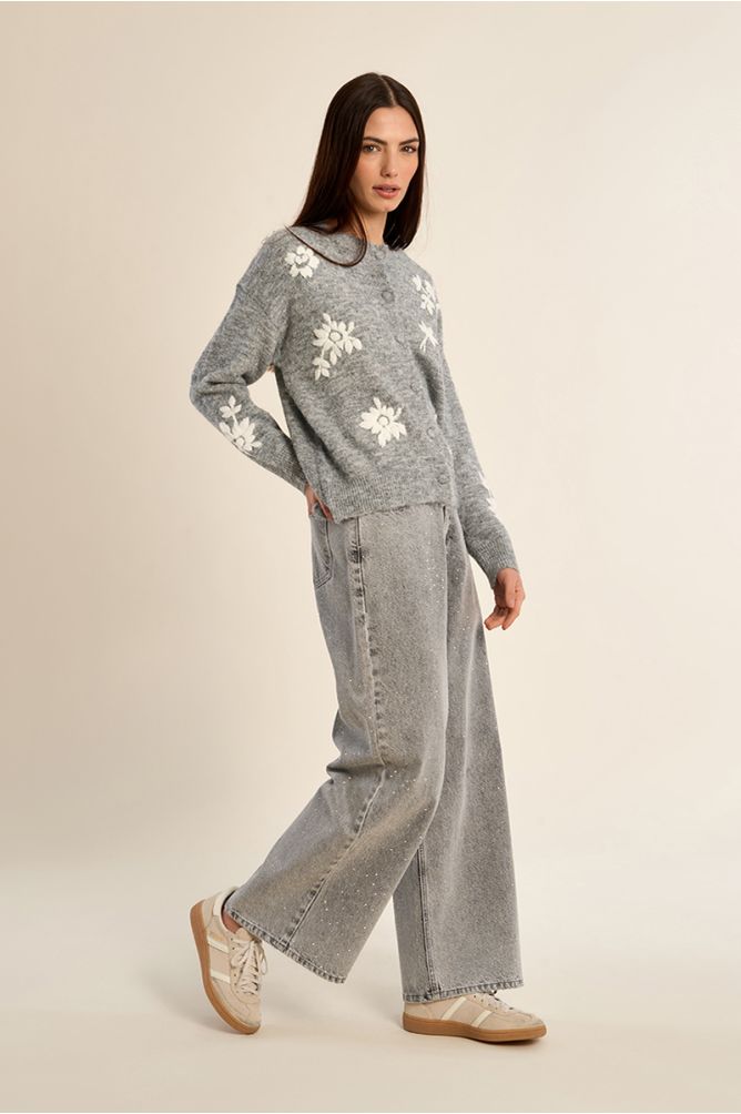 Floral knit cardigan