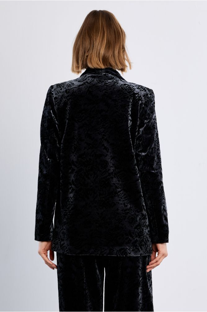 Blazer aterciopelado con estampado