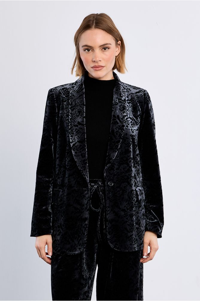 Velvet blazer, floral