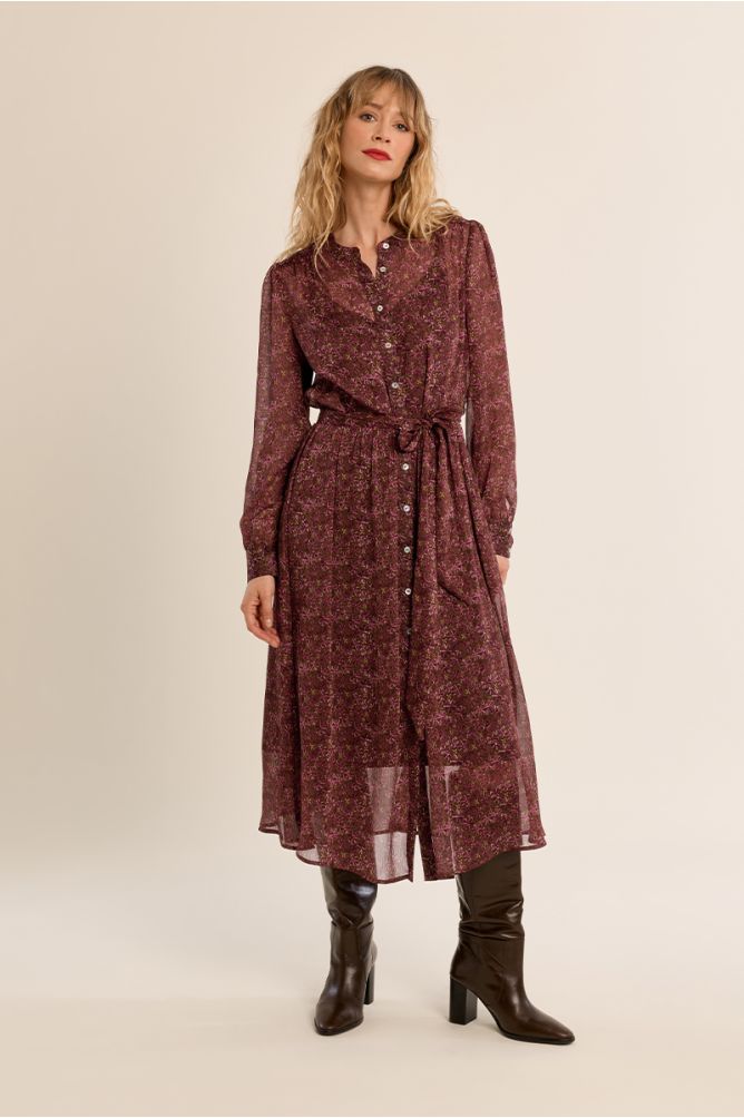 Long dress, in semi-transparency