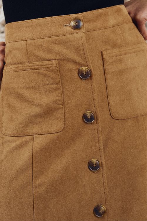 Suede midi skirt