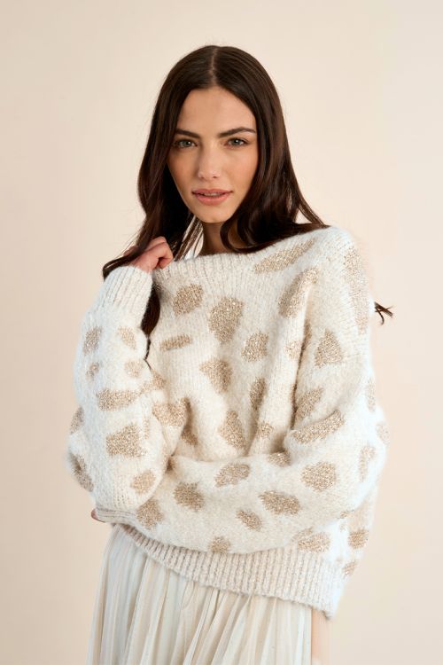 Pull léopard en maille irisée