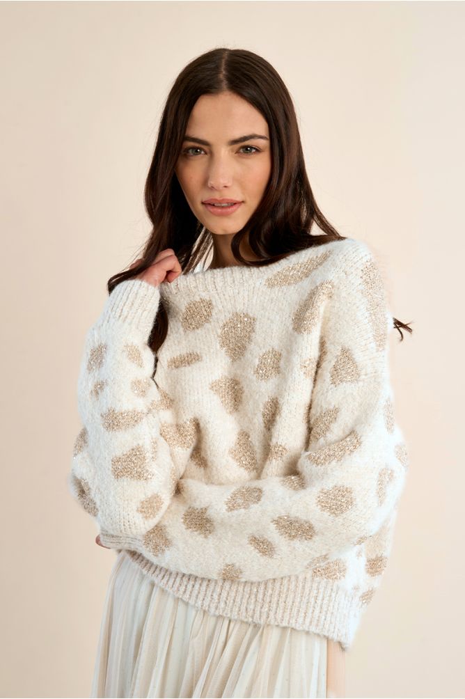 Pull léopard en maille irisée