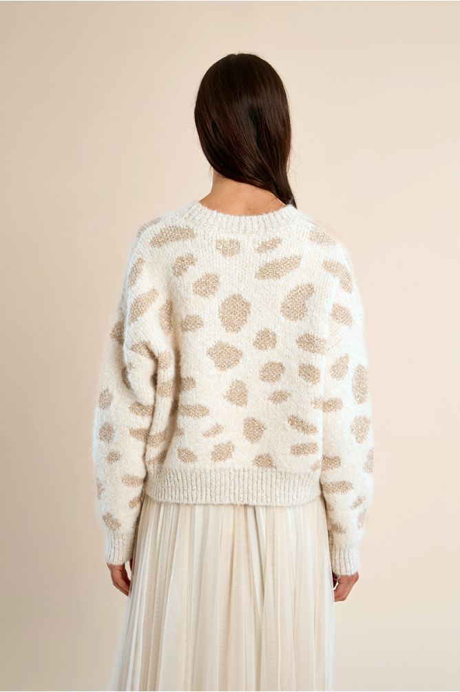 Pull léopard en maille irisée