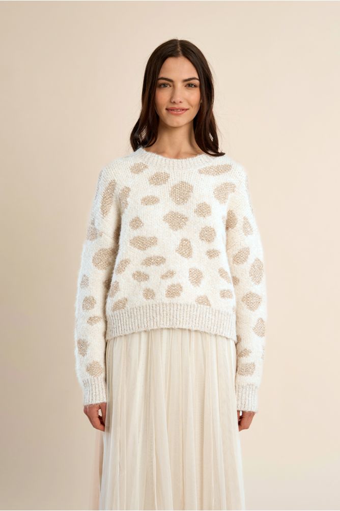 Pull léopard en maille irisée