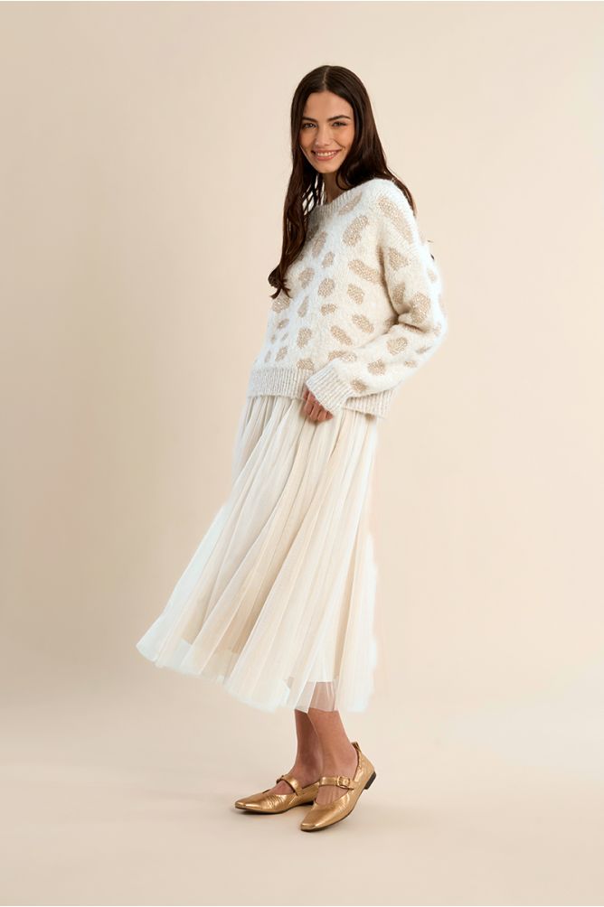 Pull léopard en maille irisée
