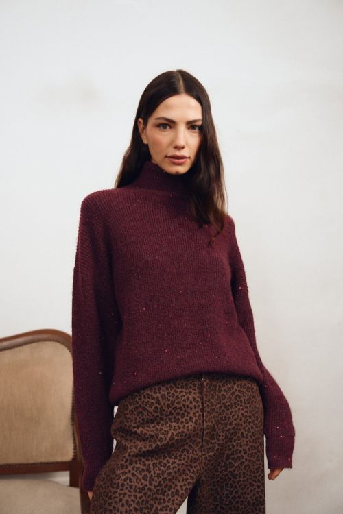 Ribbed sweater, turtleneck