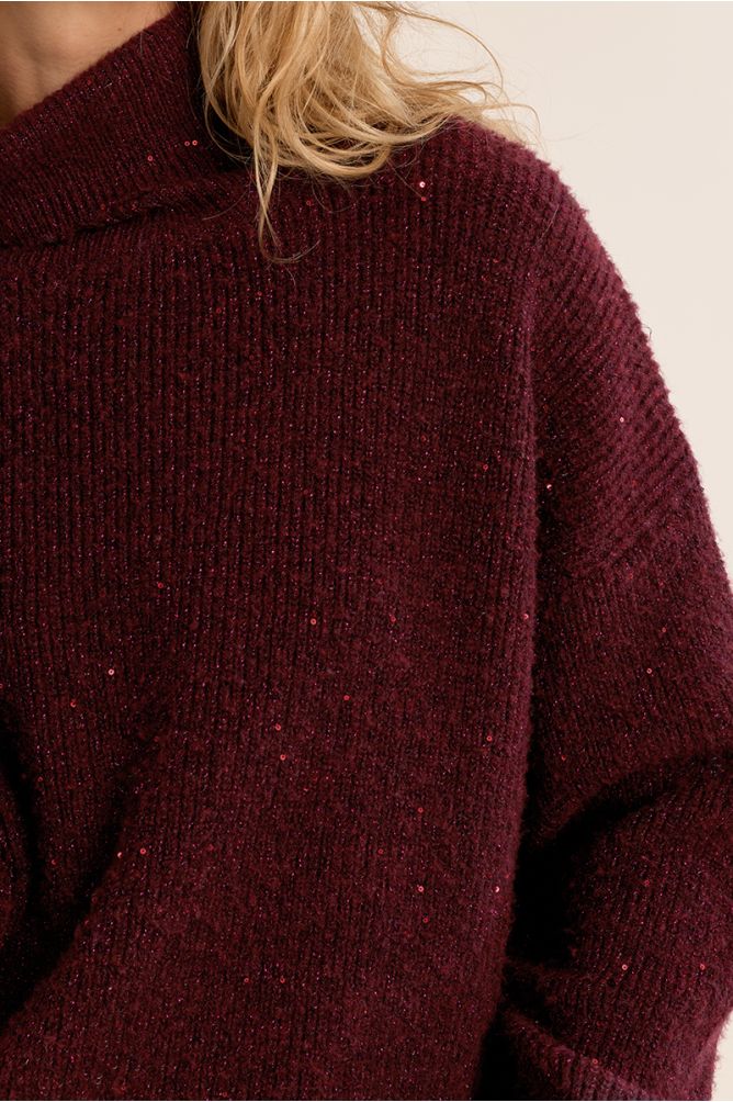 Pull côtelé, col roulé