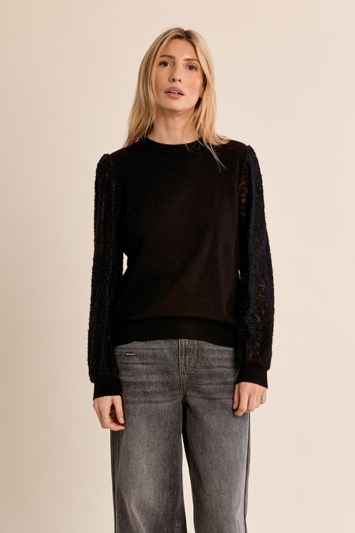 Pull en maille, manches fantaisie