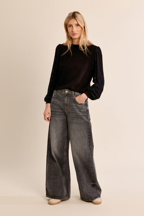Pull en maille, manches fantaisie