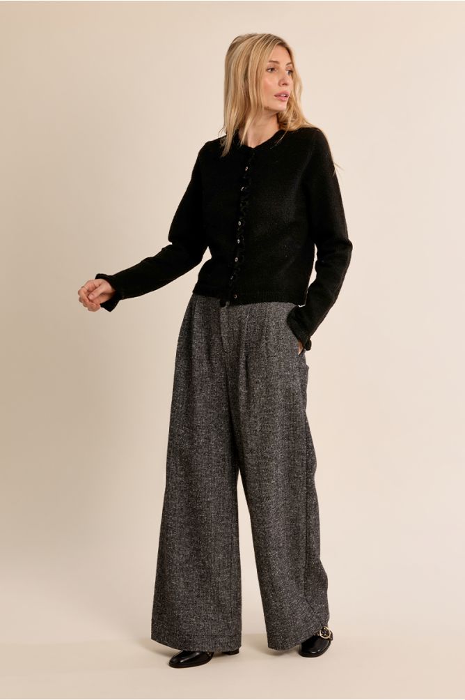 Ruched knit cardigan