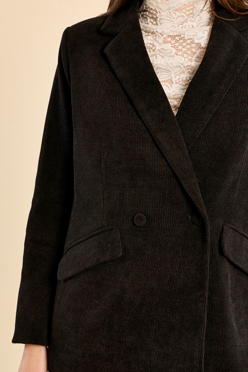 Straight velvet blazer