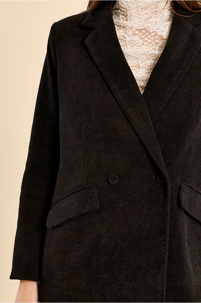 Blazer droit en velours