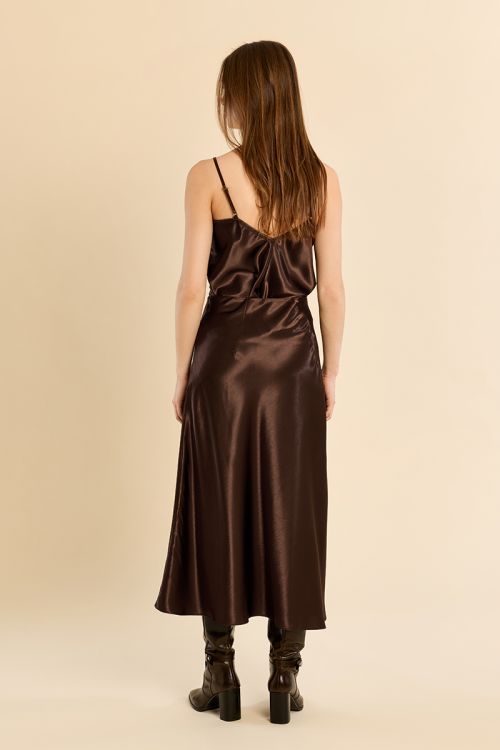 Jupe taille haute satinée