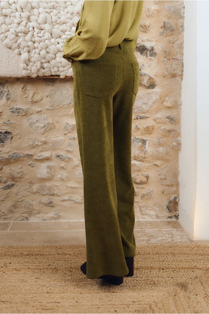 Corduroy flared trousers