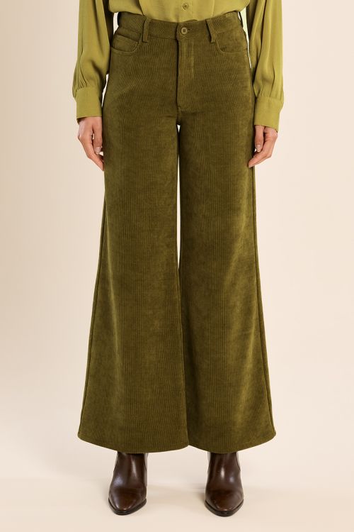 Pantalon évasé en velours côtelé