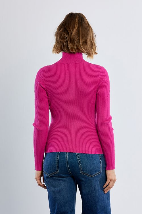 Pull côtelé sporty, col zippé
