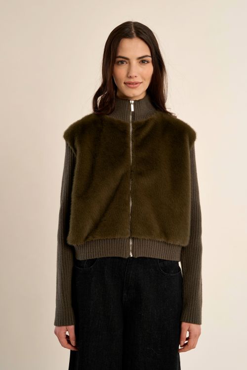 Chaqueta de manga larga de peluche