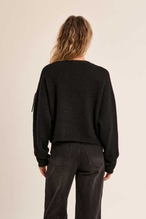 Fringed Sweater with Rhinestones