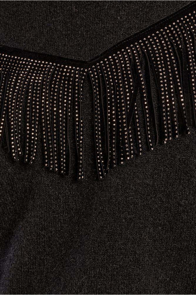 Pull frangé à strass