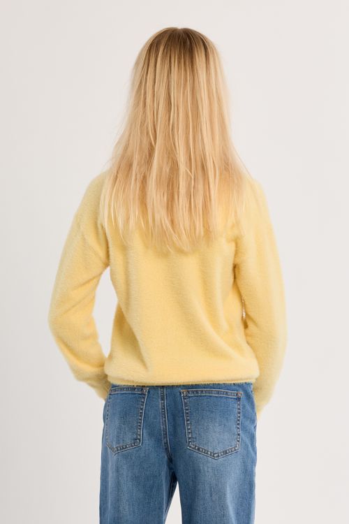 Fluffy crew neck sweater