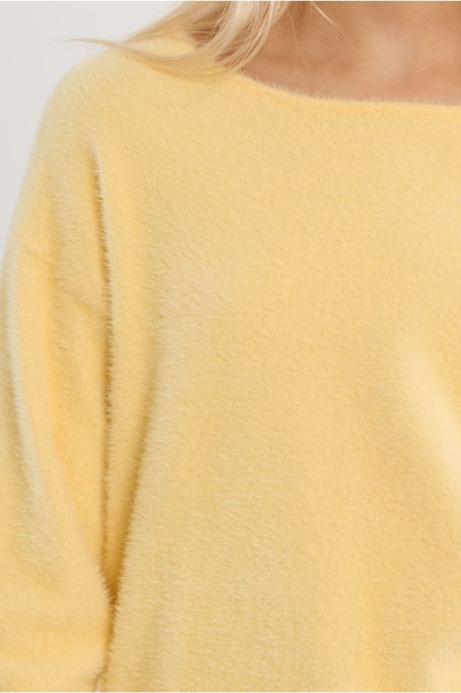 Fluffy crew neck sweater