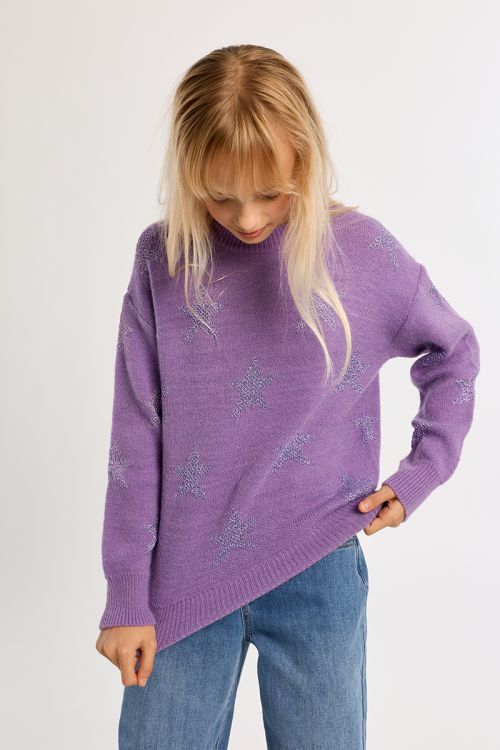Pull en maille à motifs étoiles
