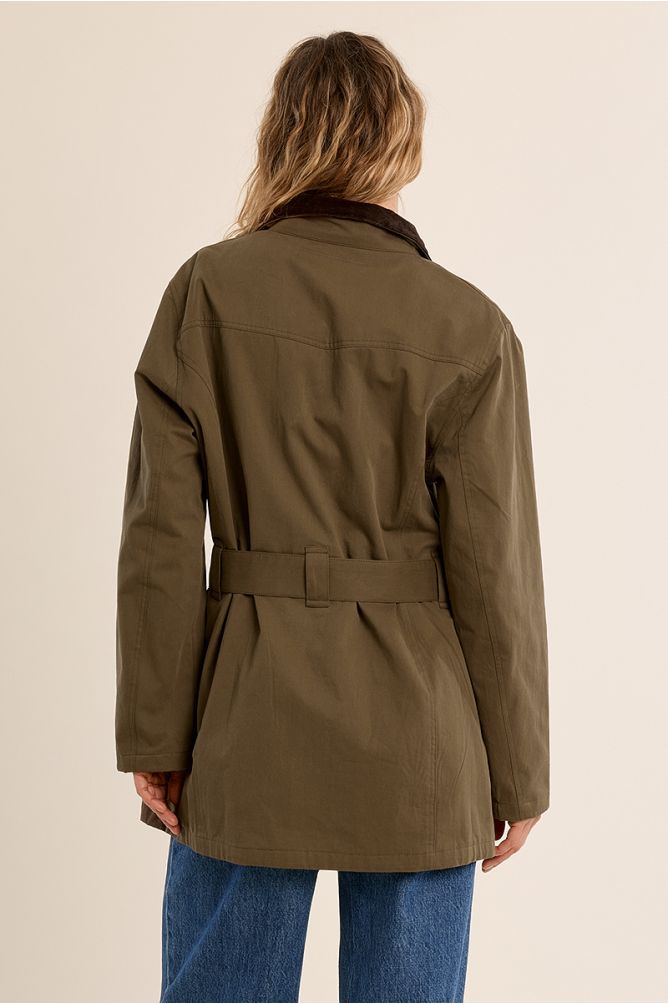 Parka ceinturée en coton