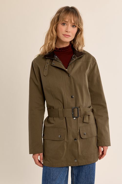 Parka ceinturée en coton