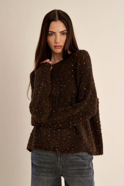 Pull en maille, à perles