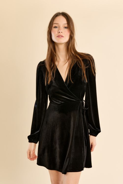Robe portefeuille en velours