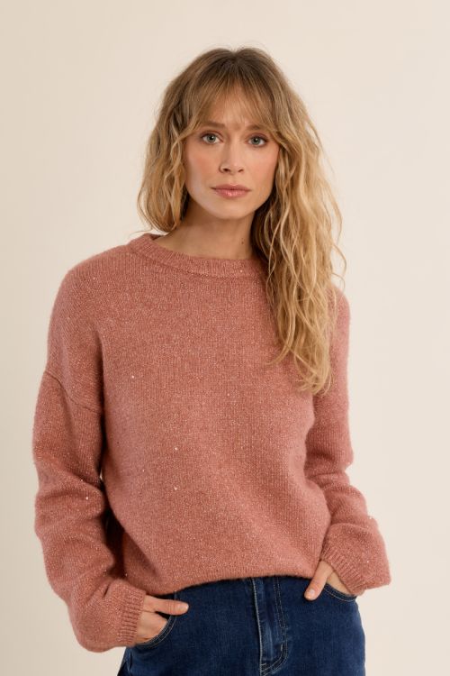 Jersey de manga larga en tejido brillante