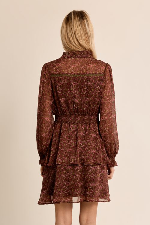 Robe multi-volants en semi-transparence