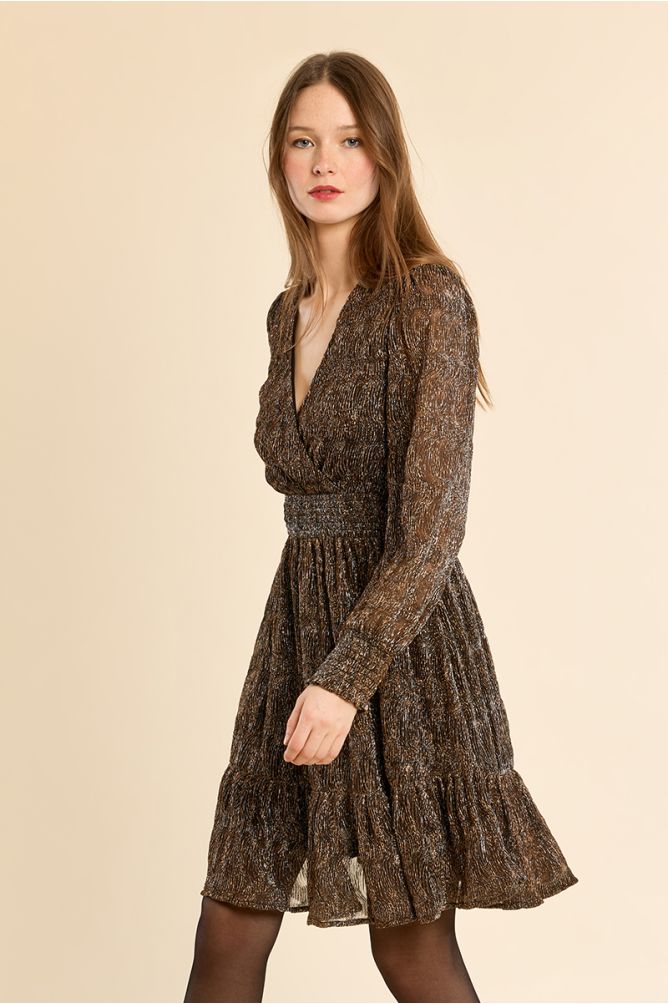 Short dress, semi-transparent sleeves