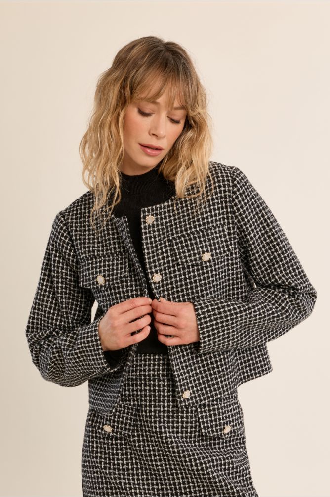 Chaqueta recta de manga larga