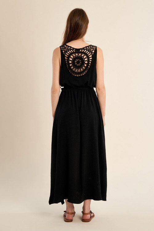 Robe longue avec dos ajouré 